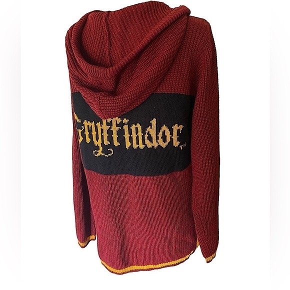 Harry Potter GRYFFYINDER Cardigan Knit Hooded Sweater Women’s Size Mediu… - Picture 9 of 11